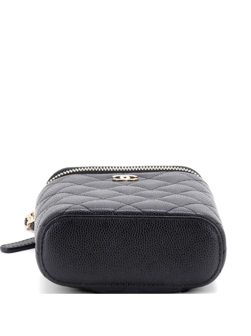 CHANEL Pre-Owned Vertical Classic Vanity Case with Chain Quilted Caviar Small shoulder bag - Black