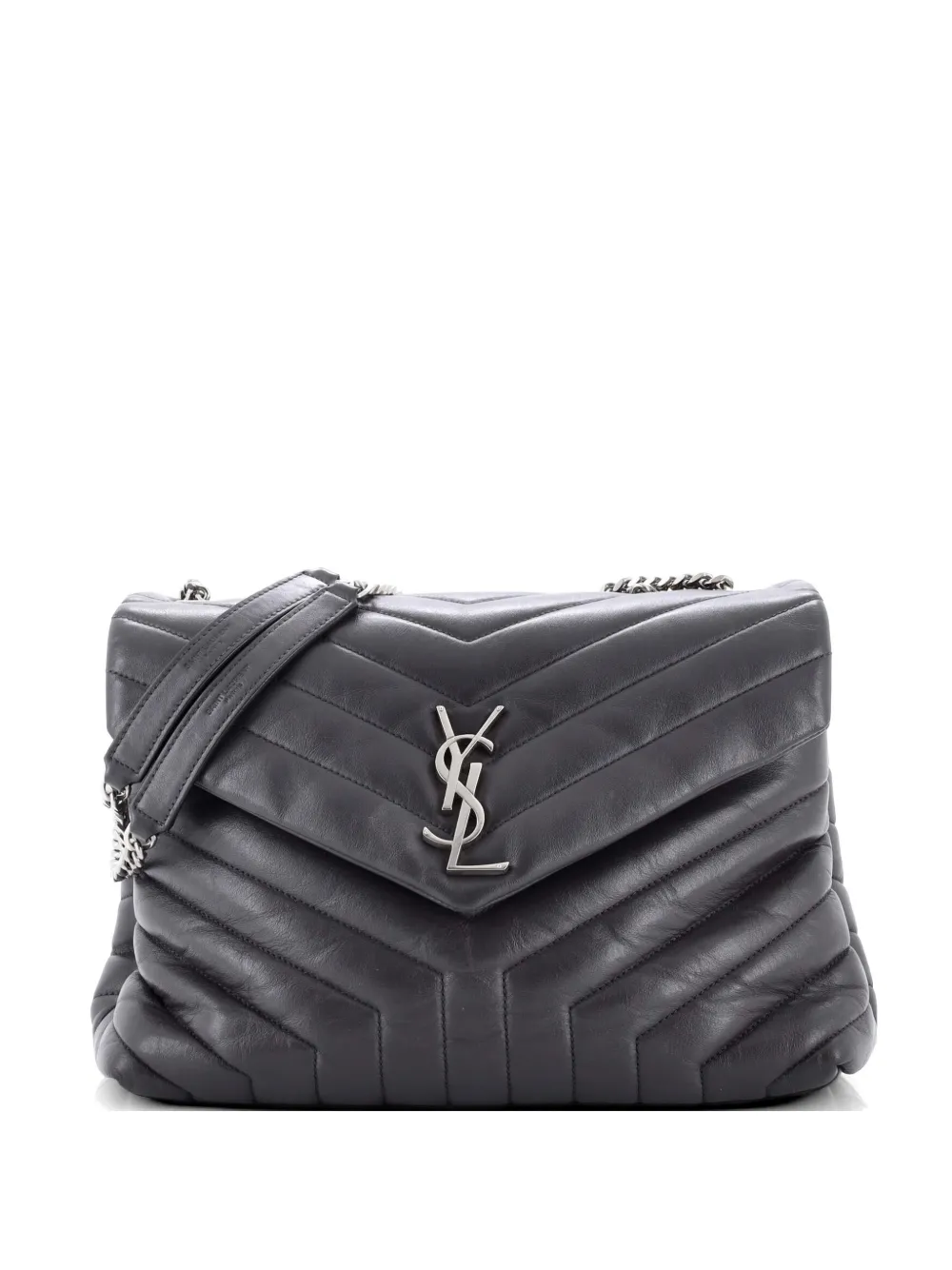 Saint Laurent Pre-Owned Loulou Matelasse Chevron Leather Medium shoulder bag - Grey