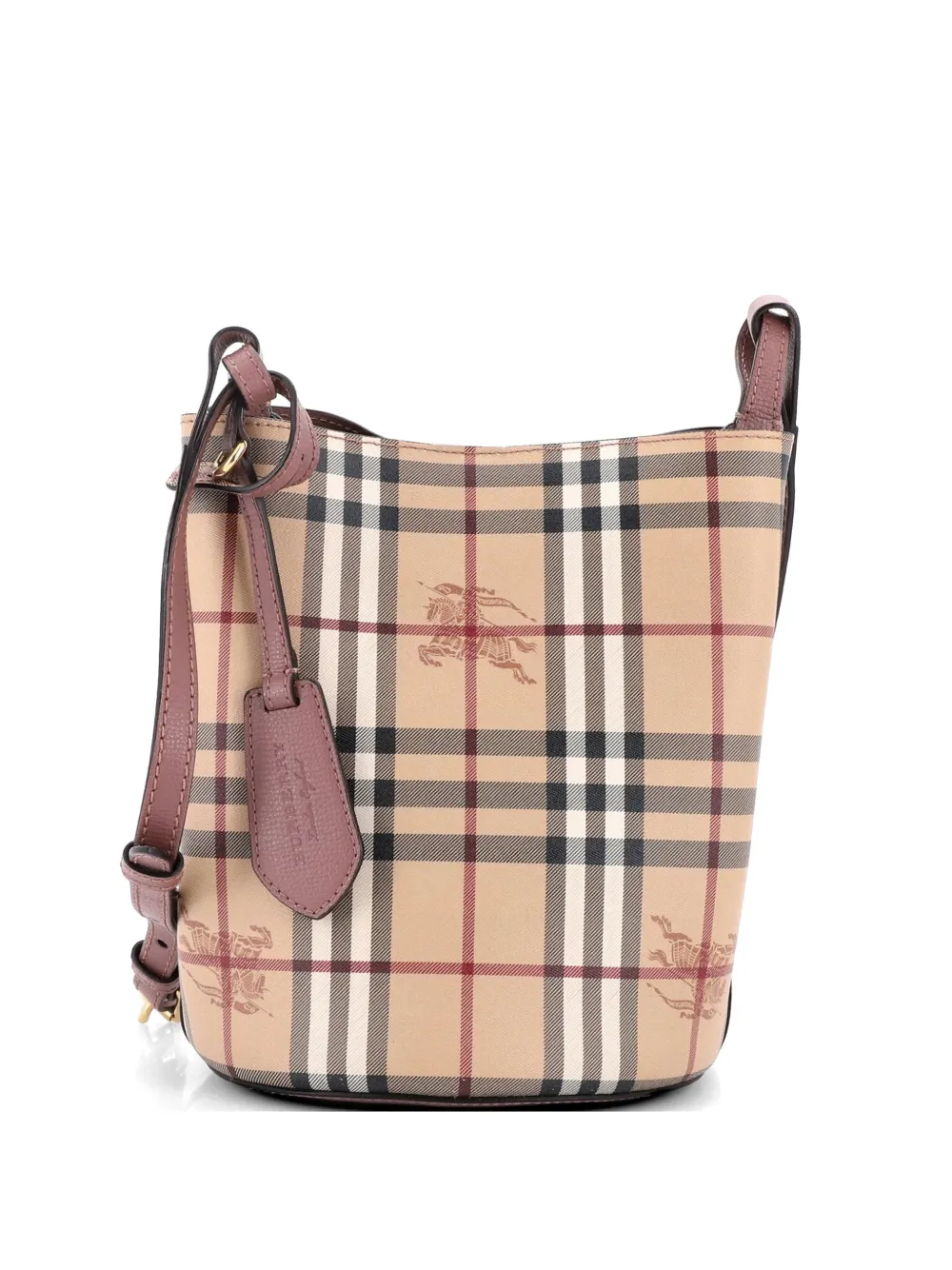 Burberry Pre-Owned Lorne Haymarket Coated Canvas Small bucket bag - Marrone