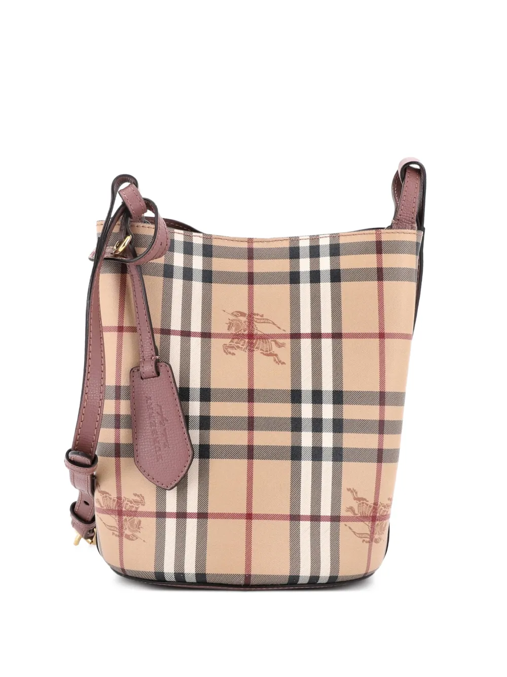 Burberry Pre-Owned Lorne Haymarket Coated Canvas Small bucket bag - Brown