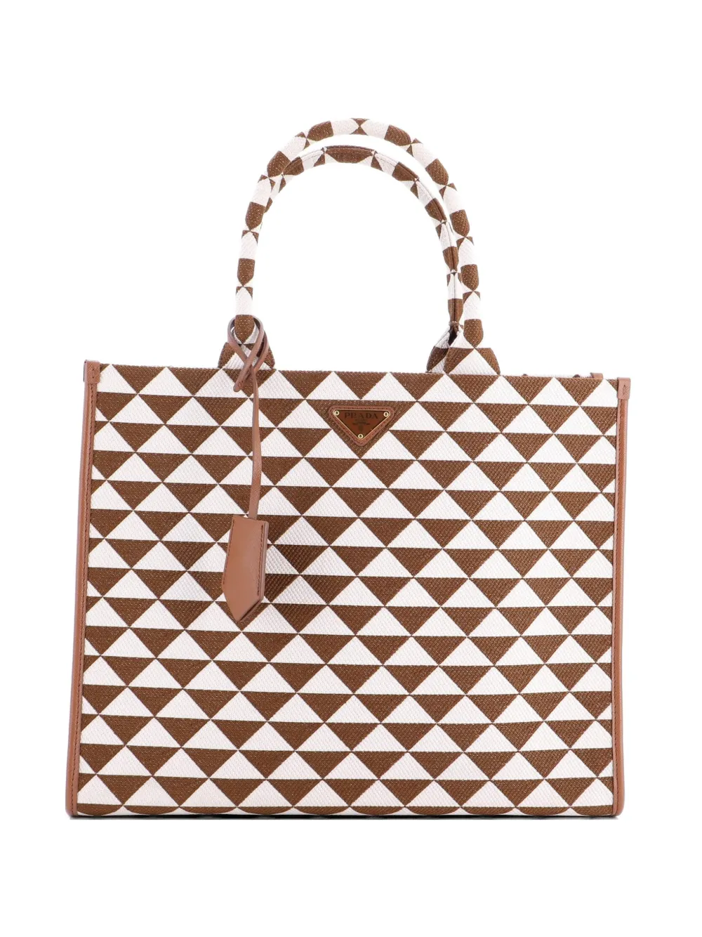 Prada Pre-Owned Symbole Shopper Jacquard Large tote bag - Marrone