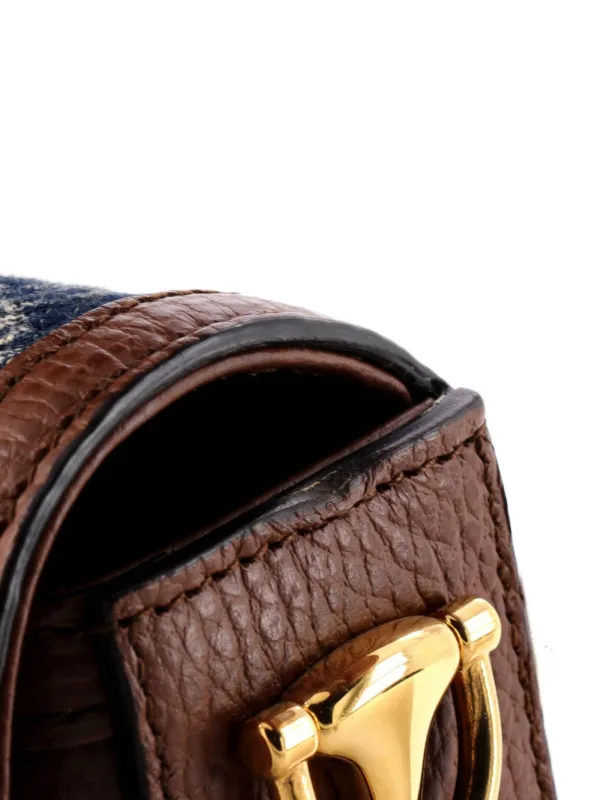 Gucci Pre-Owned ホースビット 1955 GG デニム ミニ ショルダーバッグ