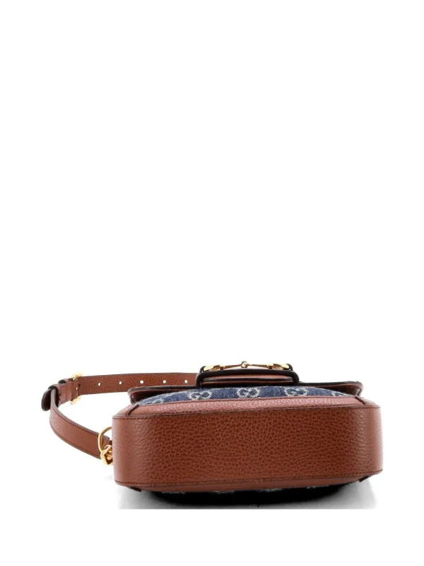 Gucci Pre-Owned ホースビット 1955 GG デニム ミニ ショルダーバッグ