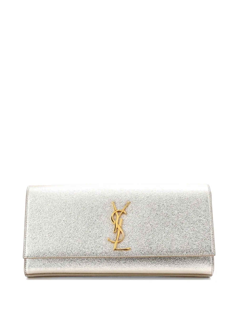 Saint Laurent Pre-Owned Classic Monogram Metallic Calfskin Long clutch bag - Gold