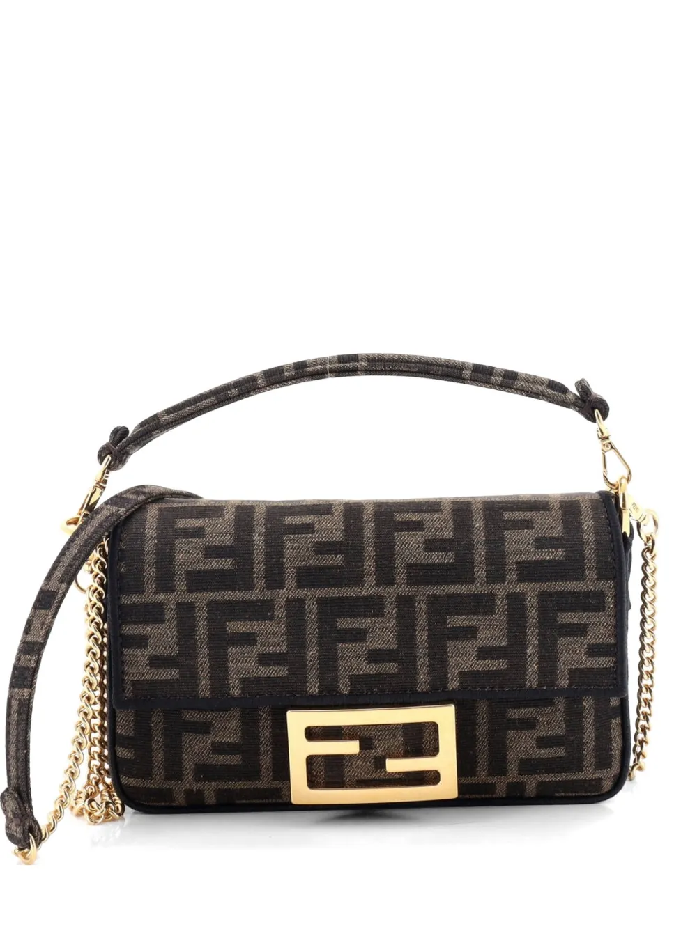 Fendi Pre-Owned Baguette NM Bag Zucca Canvas Mini crossbody bag - Braun