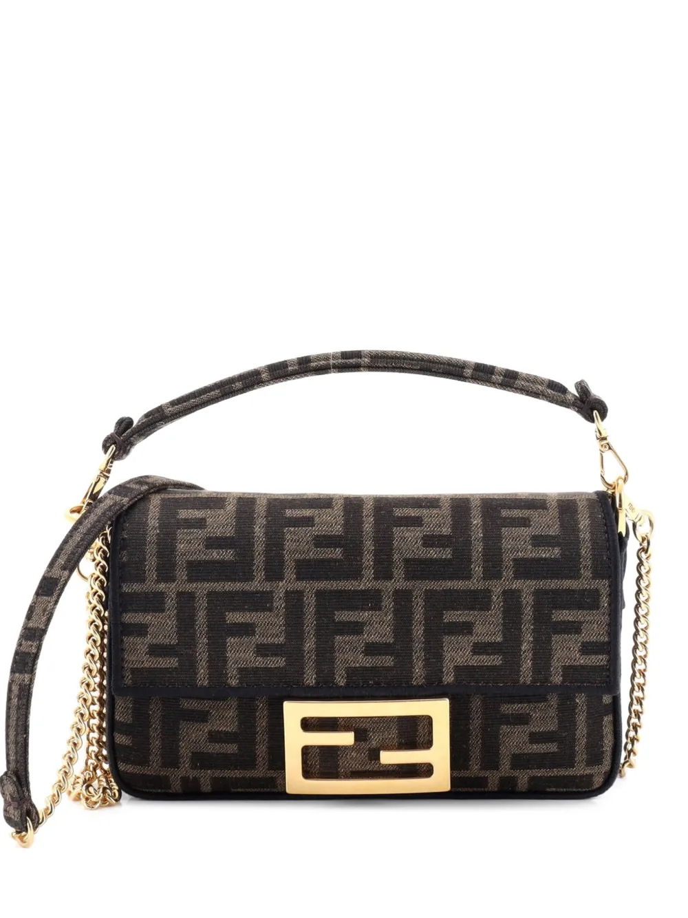 Fendi Pre-Owned Baguette NM Bag Zucca Canvas Mini crossbody bag - Marrone