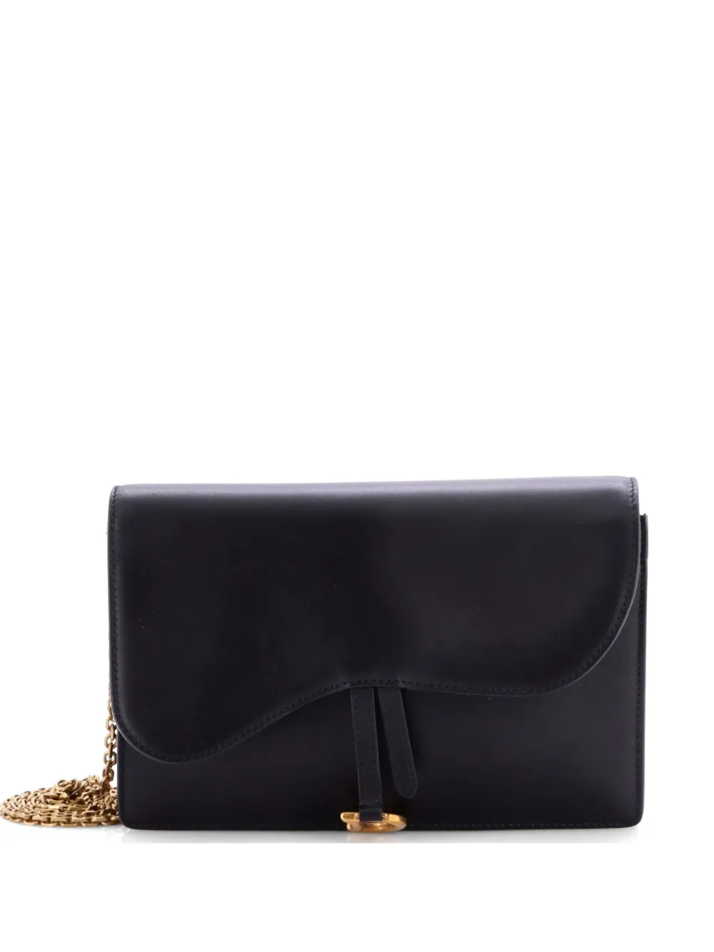 Christian Dior Pre-Owned Saddle Chain Leather clutch bag - Nero