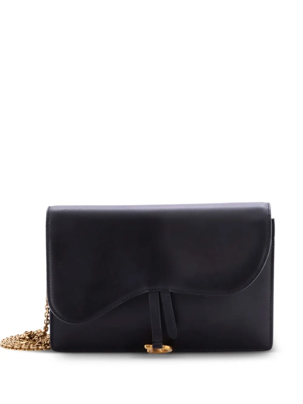 Christian Dior Pre-Owned Saddle Chain Leather clutch bag - Nero