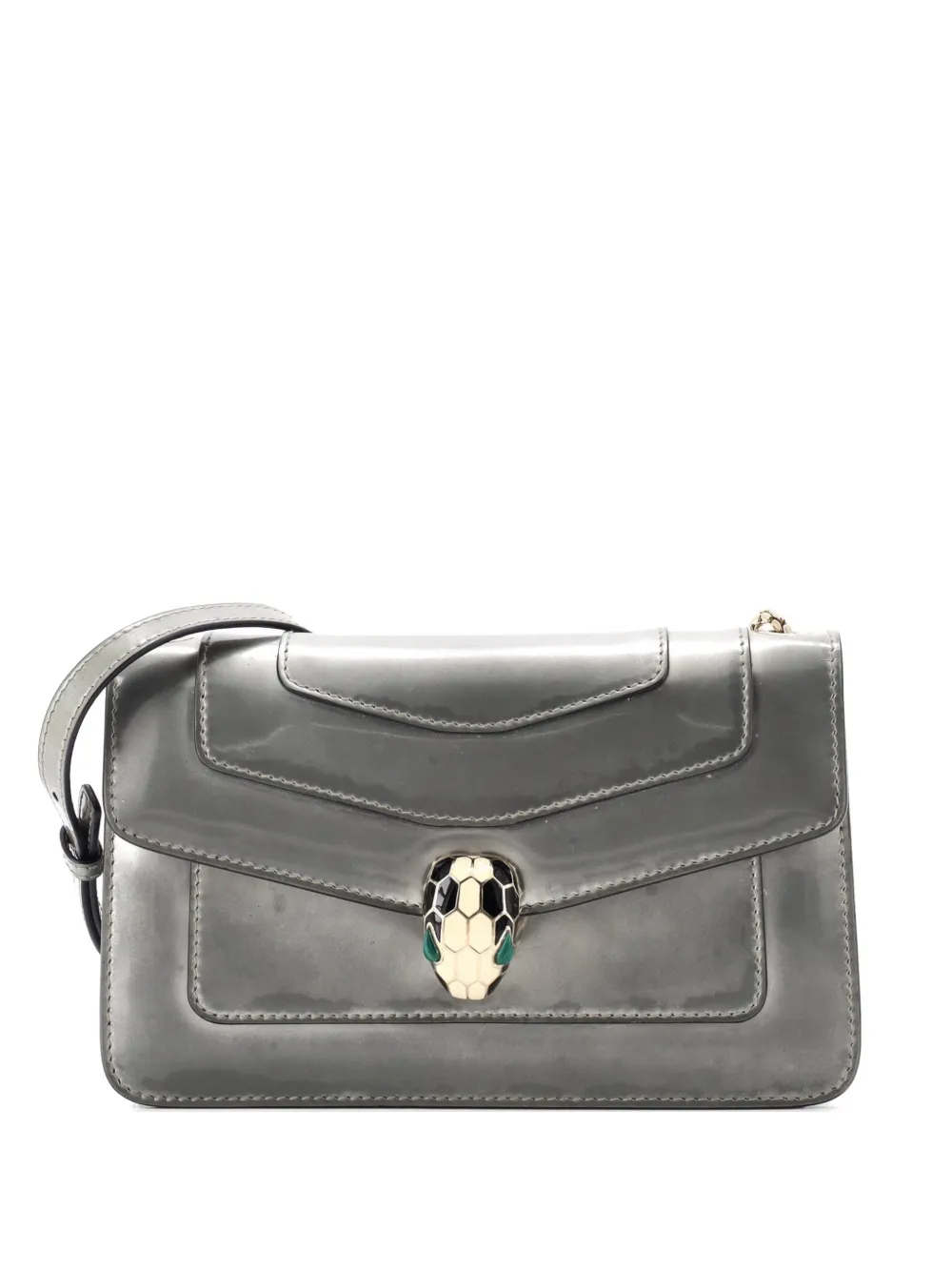 Bvlgari Pre-Owned Serpenti Forever Metallic Leather Small shoulder bag - Grigio