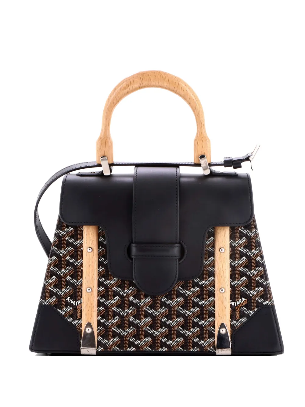 Goyard Pre-Owned Saigon Top Handle Bag Coated Canvas with Leather PM satchel - Nero