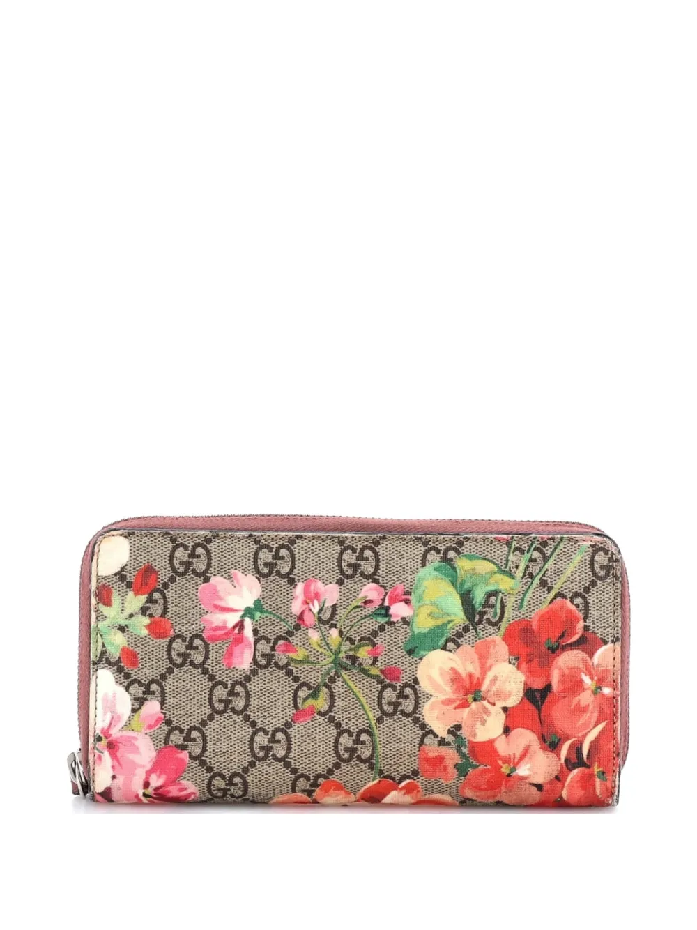 Gucci Pre-Owned Kleine Portemonnaie mit Blumen-Print aus GG-beschichtetem Canvas - Braun