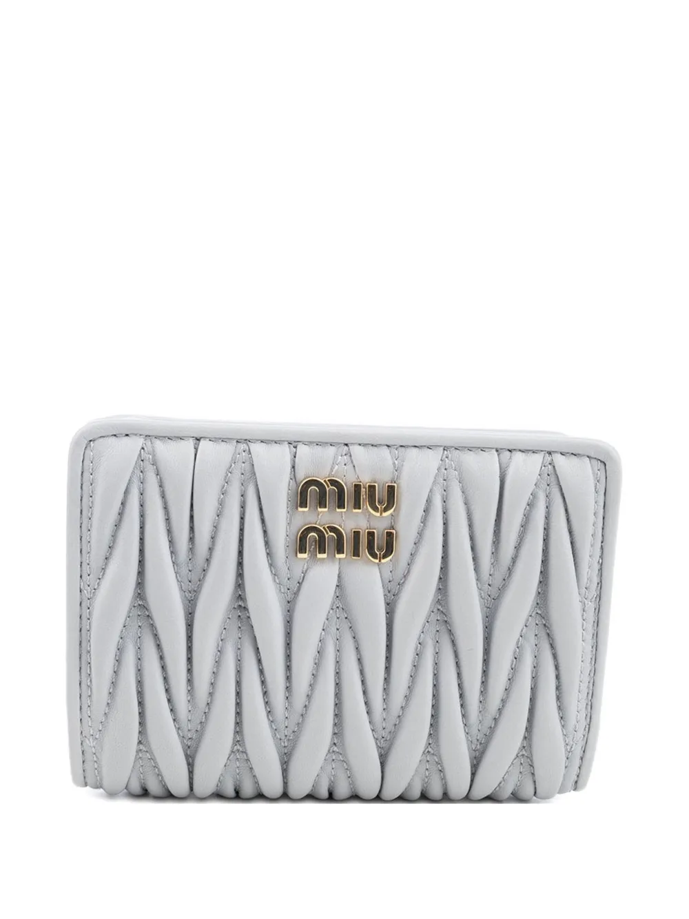 Miu Miu matelassé leather wallet - Grigio