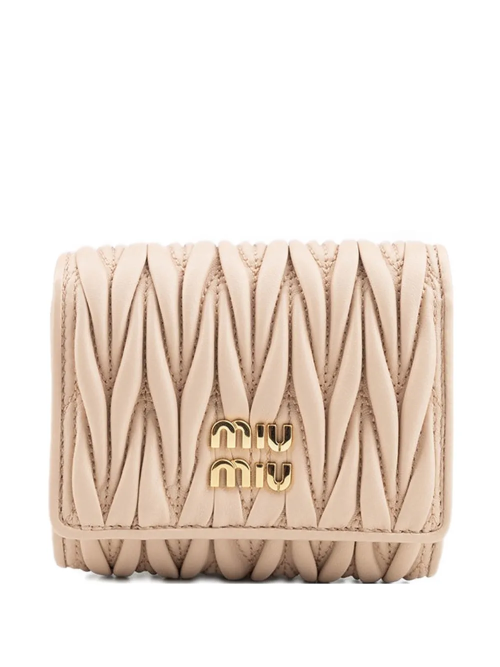 Miu Miu matelassé leather wallet - Toni neutri