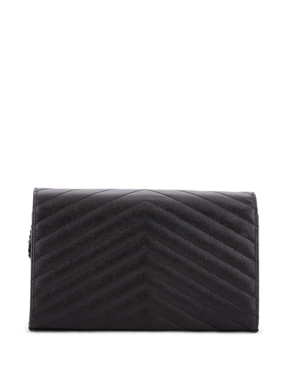  Saint Laurent Pre-owned Sac à Bandoulière Classic Monogram Walleton Chain Matelassé Chevron En Cuir Médium - Noir 
