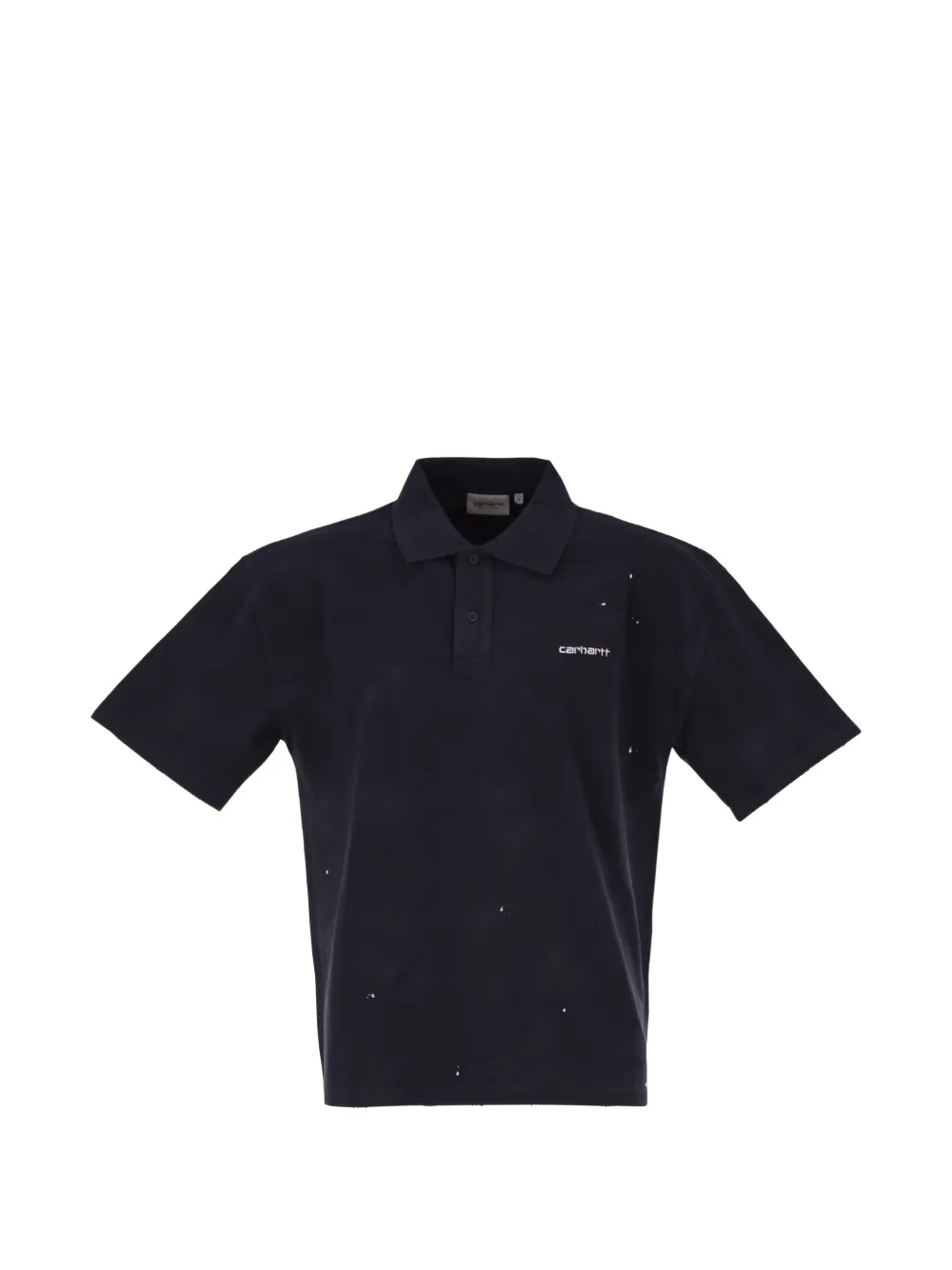 Carhartt WIP paint-splatter logo-print polo shirt - Blau