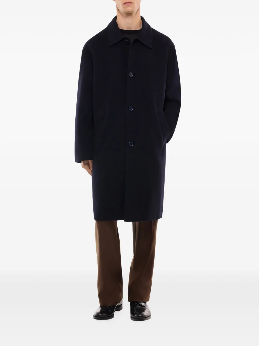 FURSAC Wollen jas met knopen Blauw