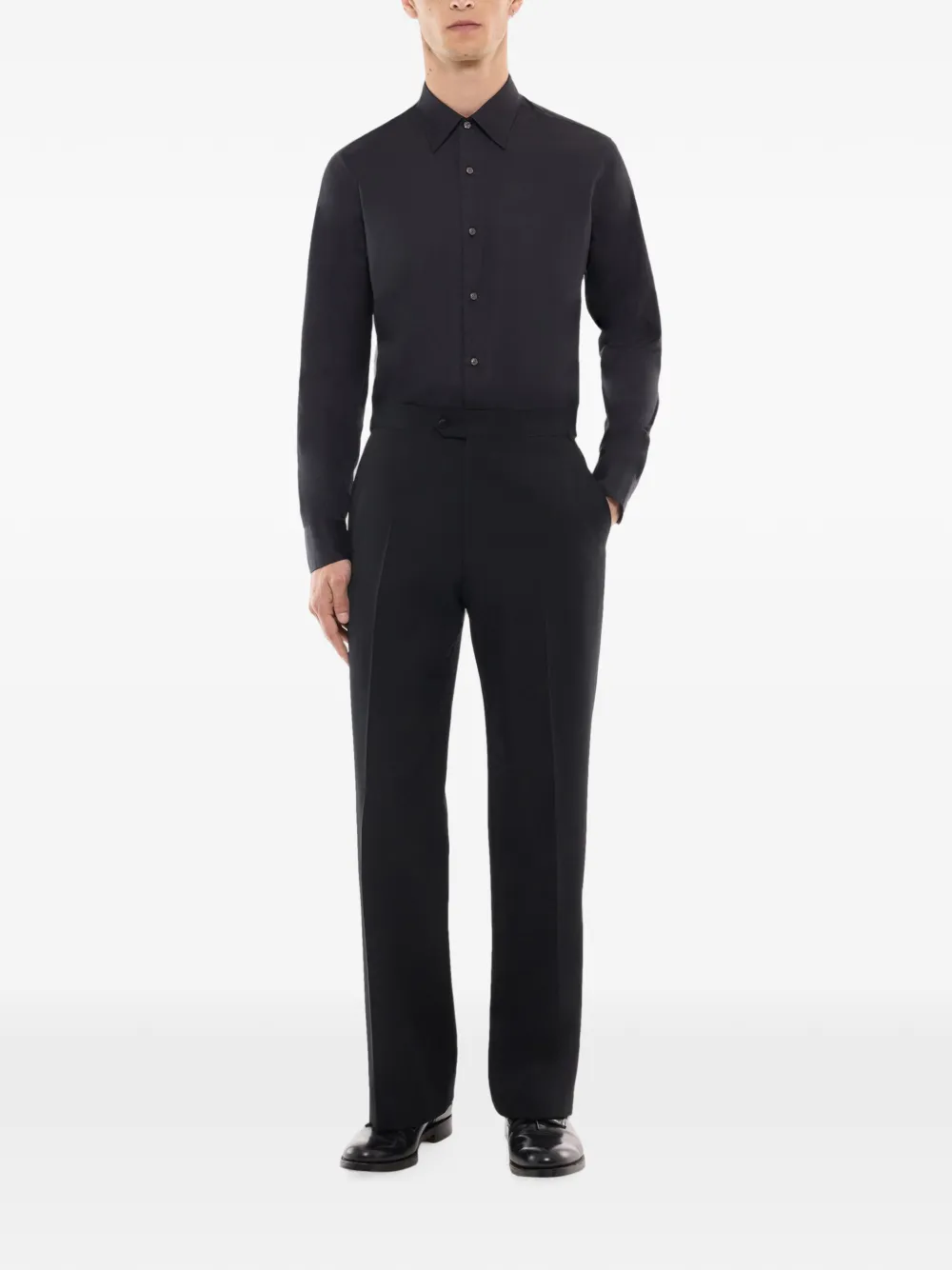 FURSAC adjusted-fit formal shirt Zwart
