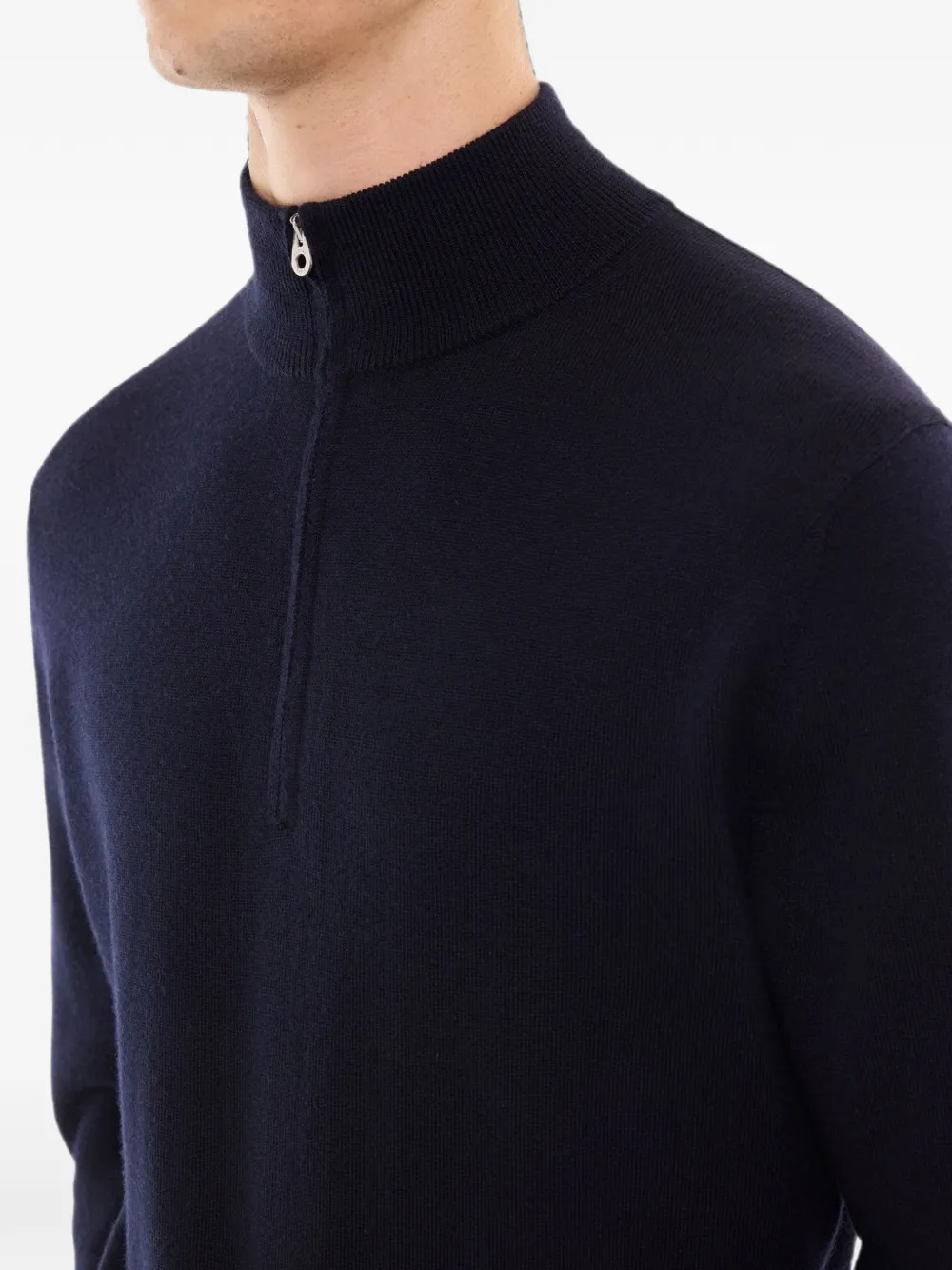 FURSAC Quarter-zip Wool Sweater in Blue, view 5