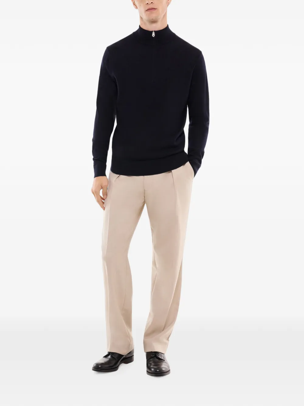 FURSAC Quarter-zip Wool Sweater in Blue, view 2