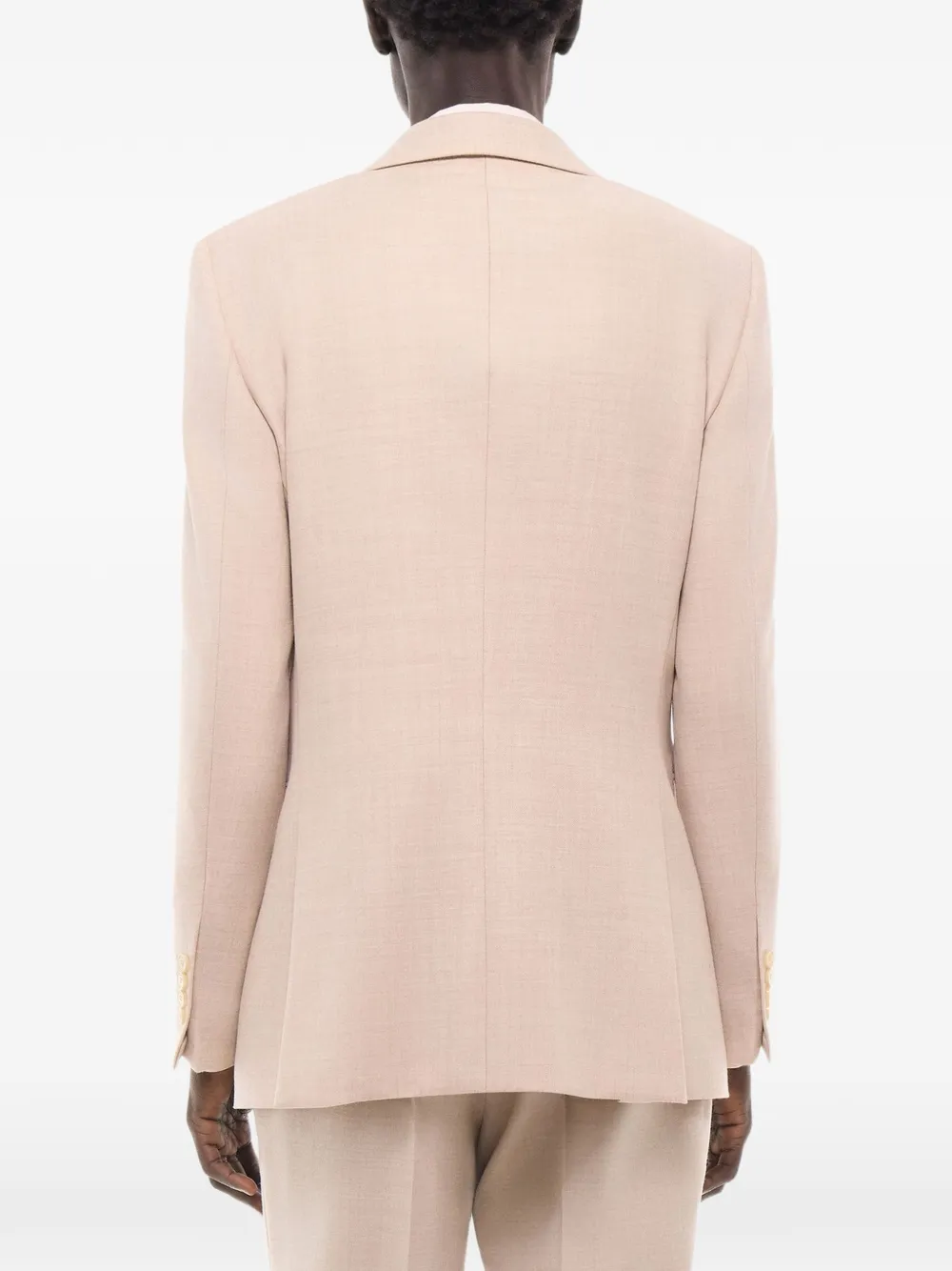 FURSAC Wollen blazer met enkele rij knopen Beige