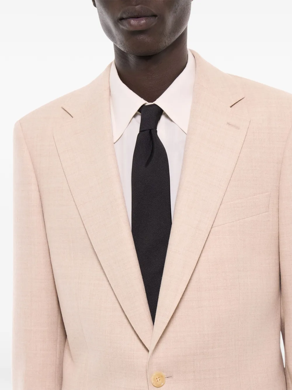 FURSAC Wollen blazer met enkele rij knopen Beige