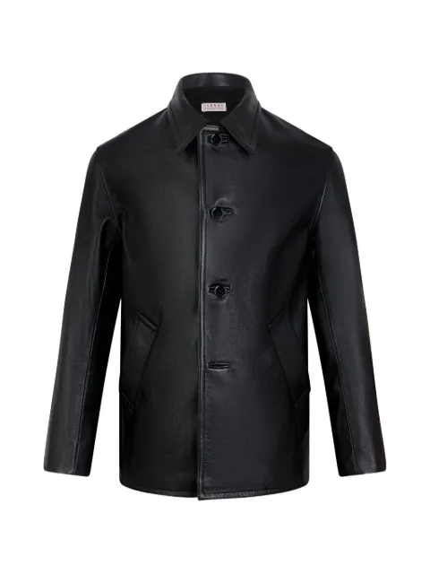 FURSAC button-front leather jacket