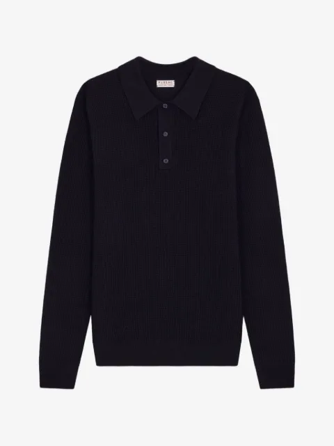 FURSAC waffle-knit wool polo shirt