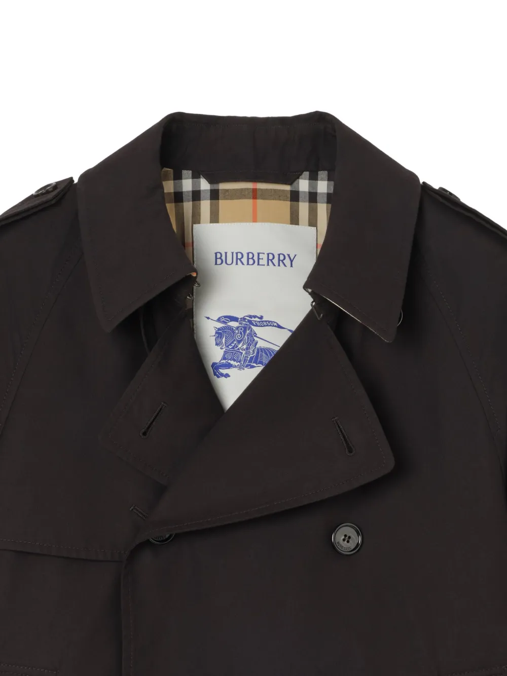 Burberry Leadenham tropische gabardine cropped trenchcoat Zwart