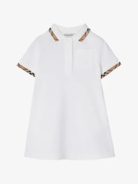 Burberry Kids Check-trim cotton polo shirt dress