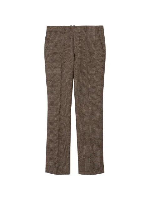 Burberry Check wool linen blend Sloane tailored trousers