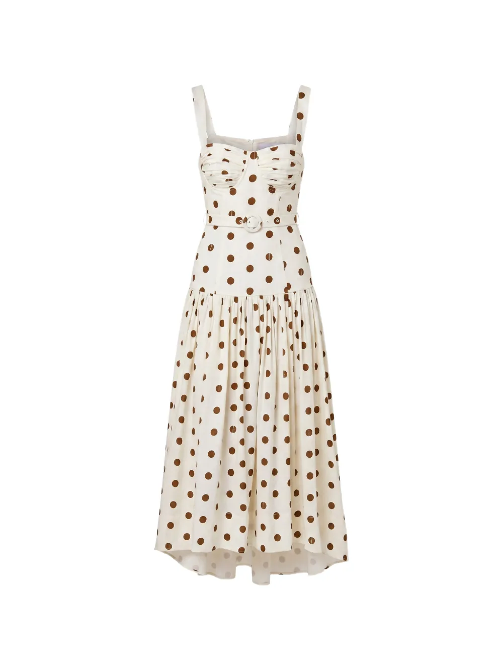 Nicholas polka-dot belted dress - Nude