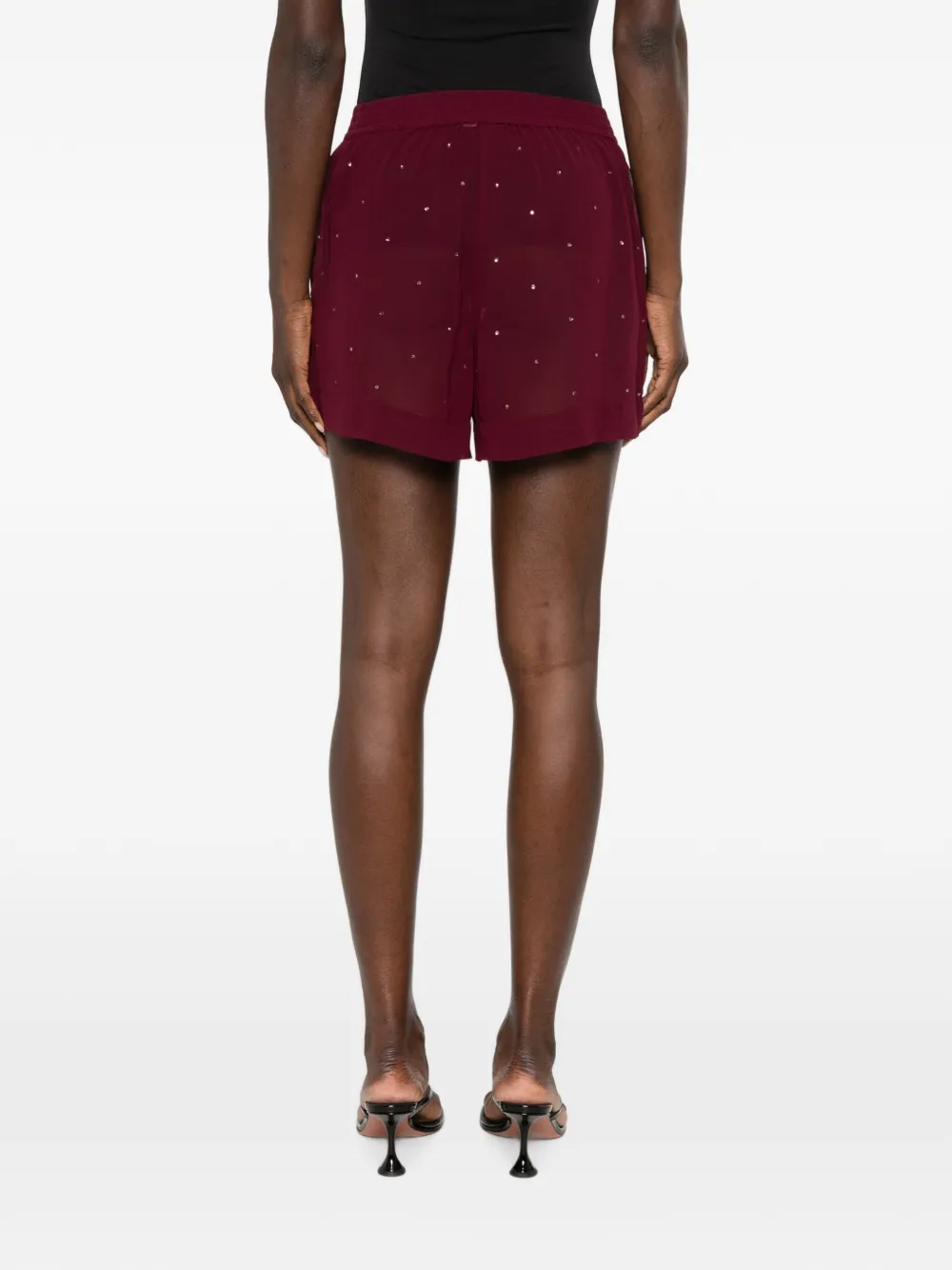 MC2 Saint Barth Meave shorts met elastische taille verfraaid met kristallen Rood