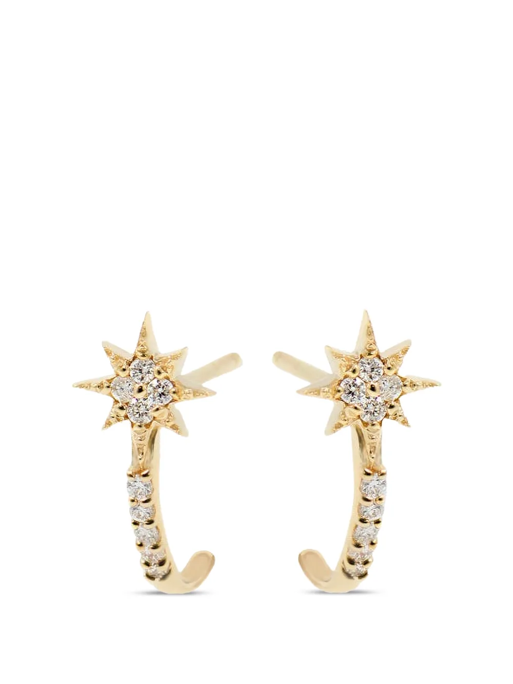 Anzie Aztec North Star Diamond Hoop Earrings In Nude