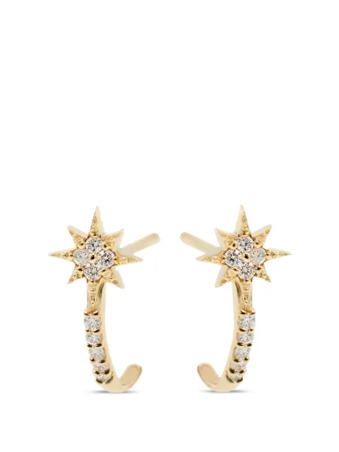 Anzie Aztec North Star diamond hoop earrings