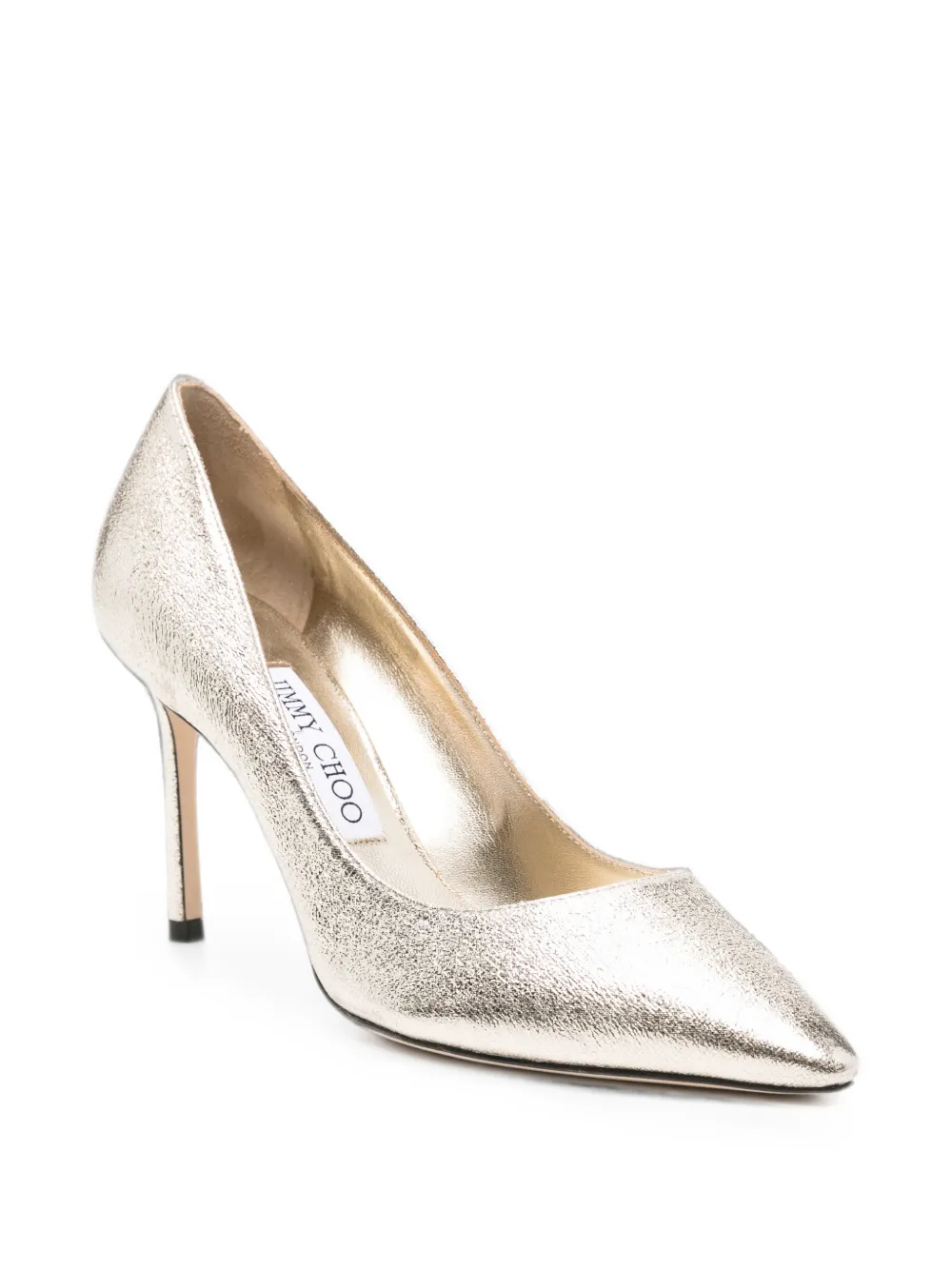Jimmy Choo Romy metallic leather pumps Goud