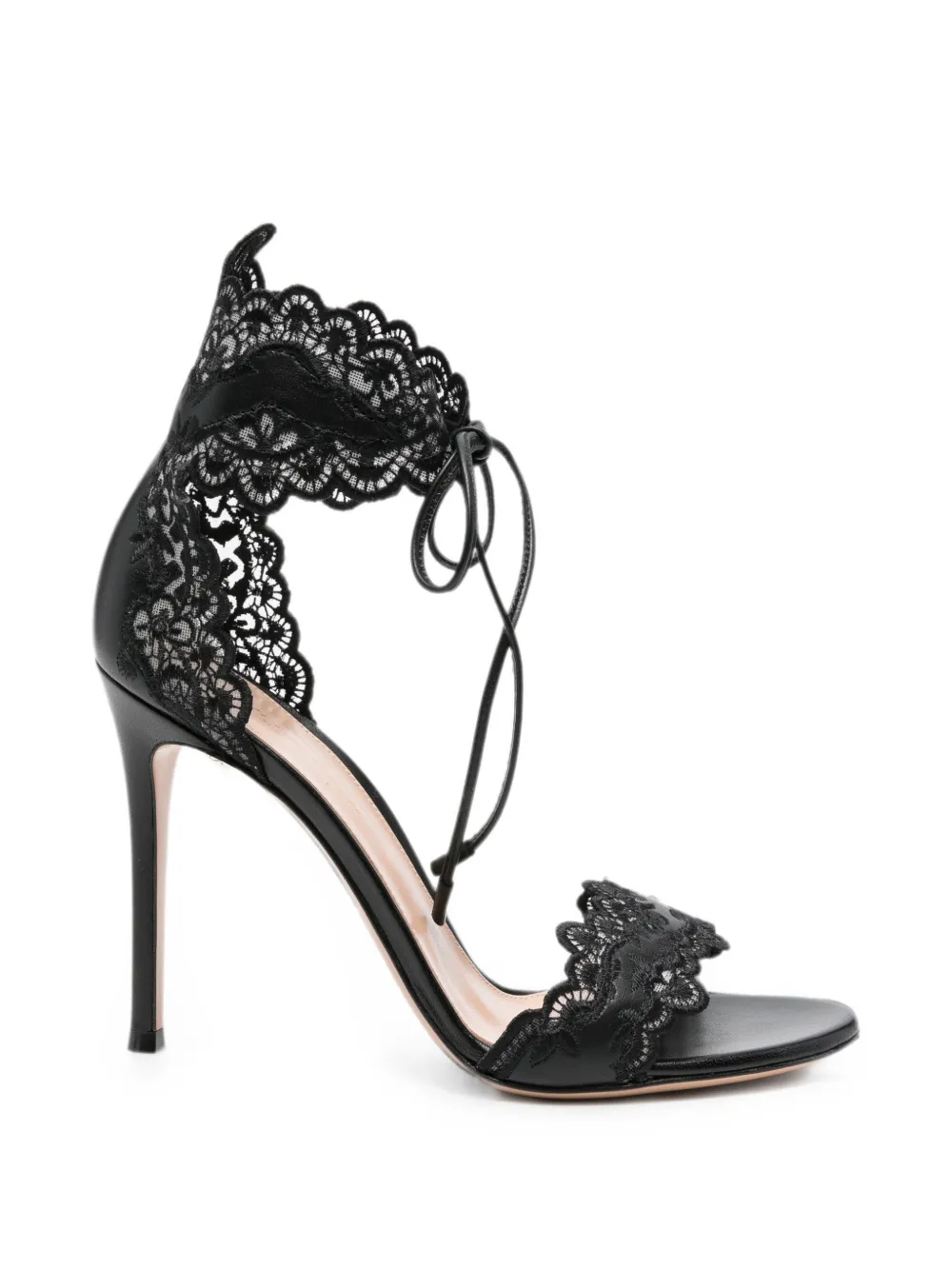 Gianvito Rossi Evie lace-trim sandals Zwart