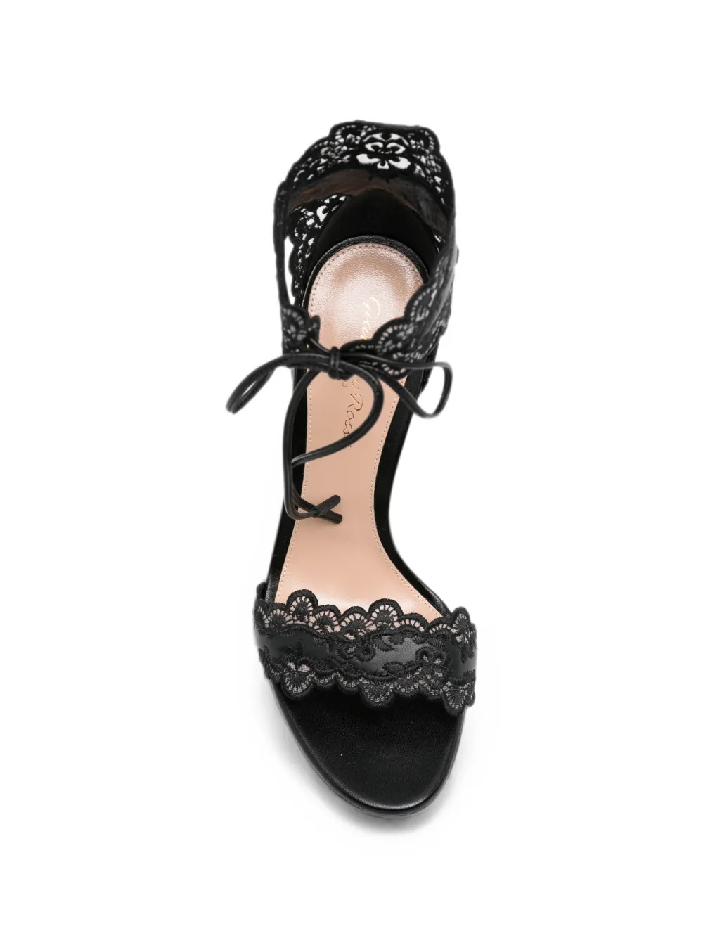 Gianvito Rossi Evie lace-trim sandals Zwart