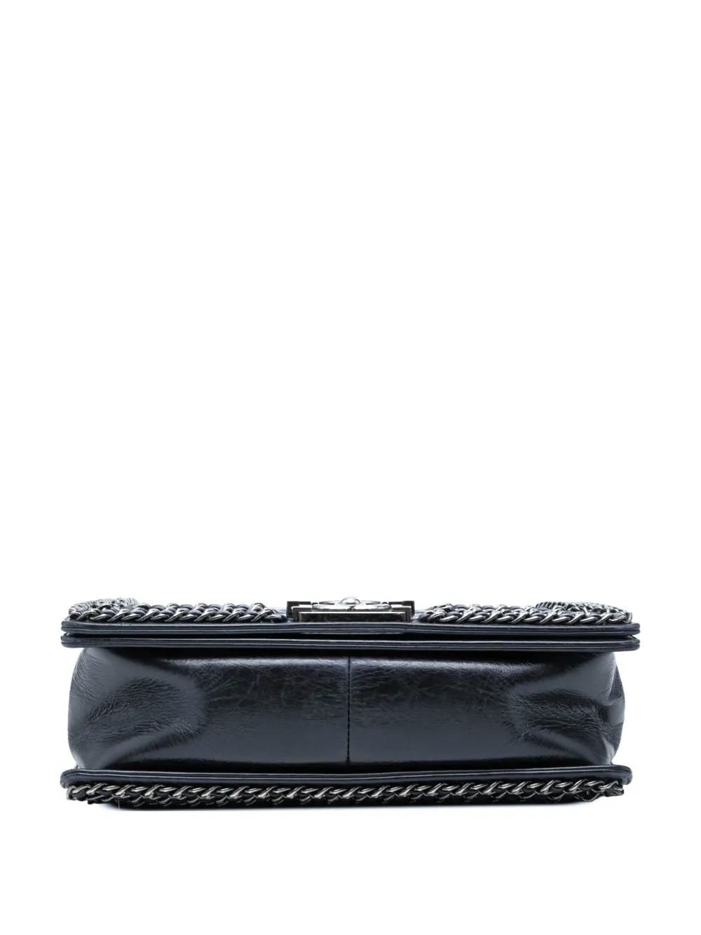 Chanel Pre-owned 2016-2017 Old Medium Quilted Glazed Calfskin Chain Around Boy Flap Crossbody Bag in Blue, view 4