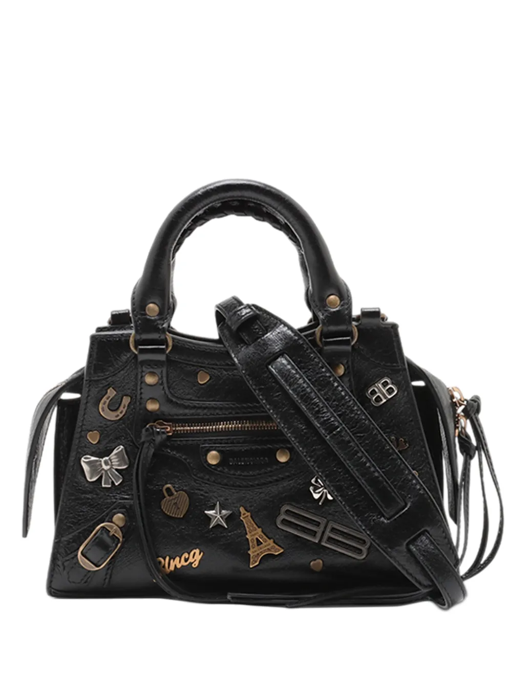 Balenciaga Pre-Owned 2005-2026 Mini Embellished Lambskin Neo Classic City satchel - Nero