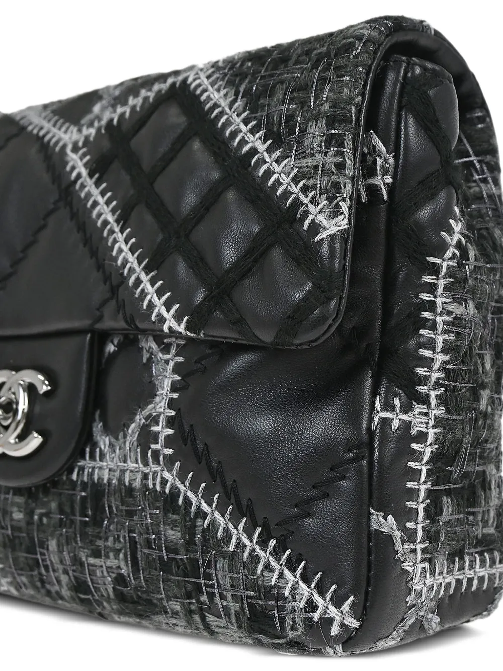 Chanel Pre-owned 2011 Patchwork Stitch Shoulder Bag in Black, view 3