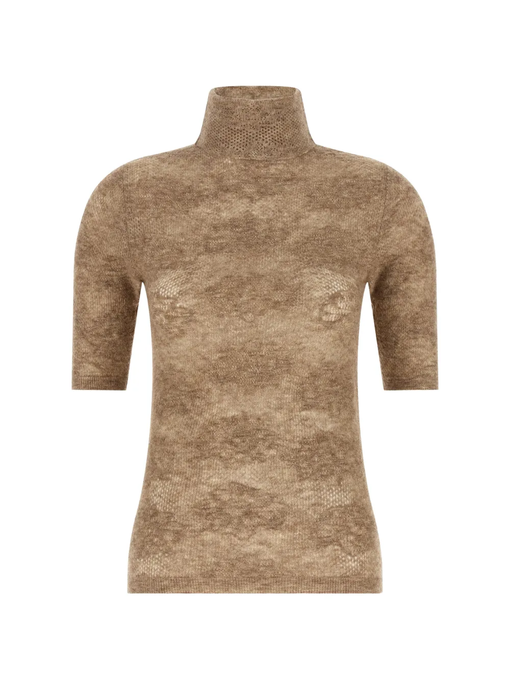 Brunello Cucinelli openwork short-sleeve sweater - Braun