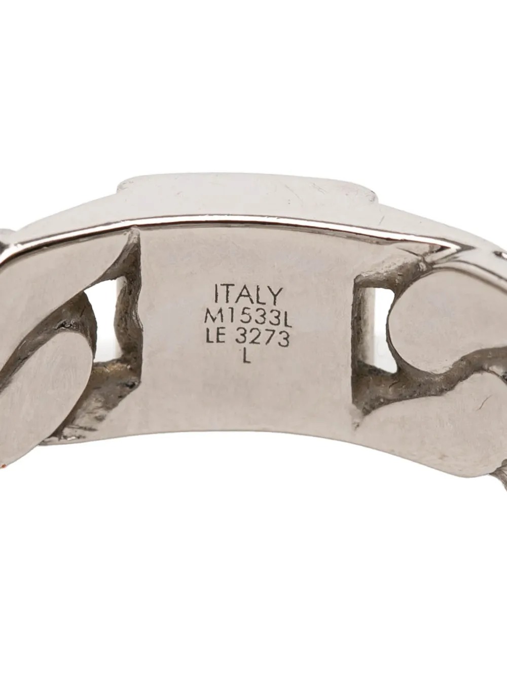 Louis Vuitton Pre-owned 2023 Brass Mosaic Chain Ring Costume Ring in Silver, view 4