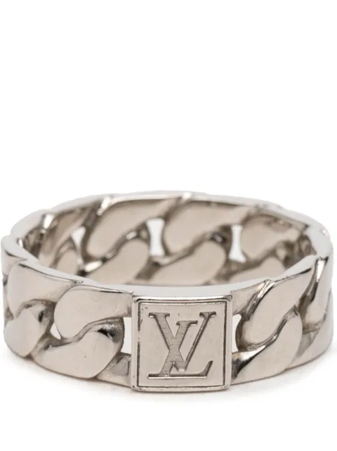 Louis Vuitton Pre-Owned 2023 Brass Mosaic Chain Ring Kostümring