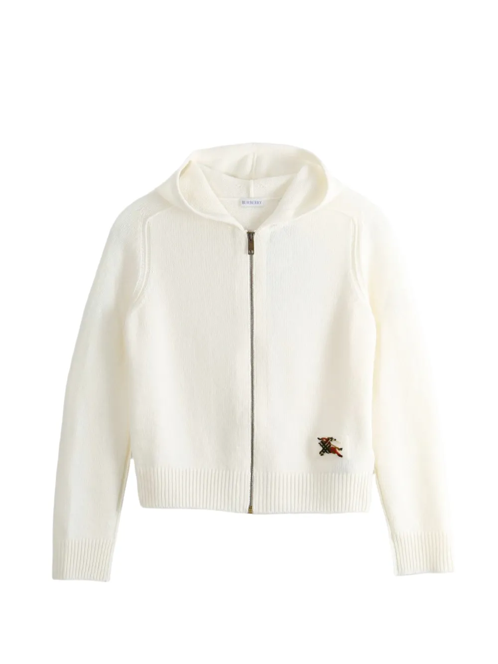 Burberry logo-patch zip-up cardigan - Neutrals