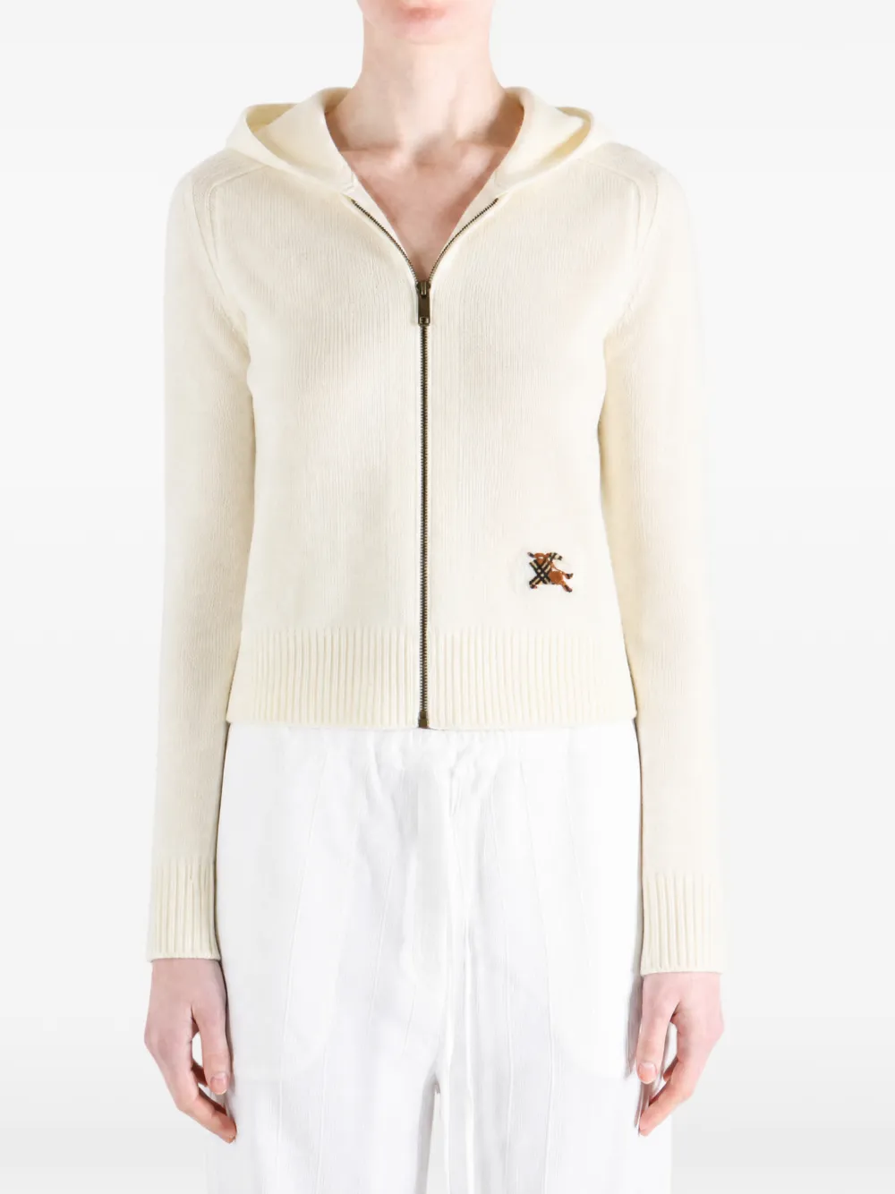 Burberry Vest met logopatch en rits Beige