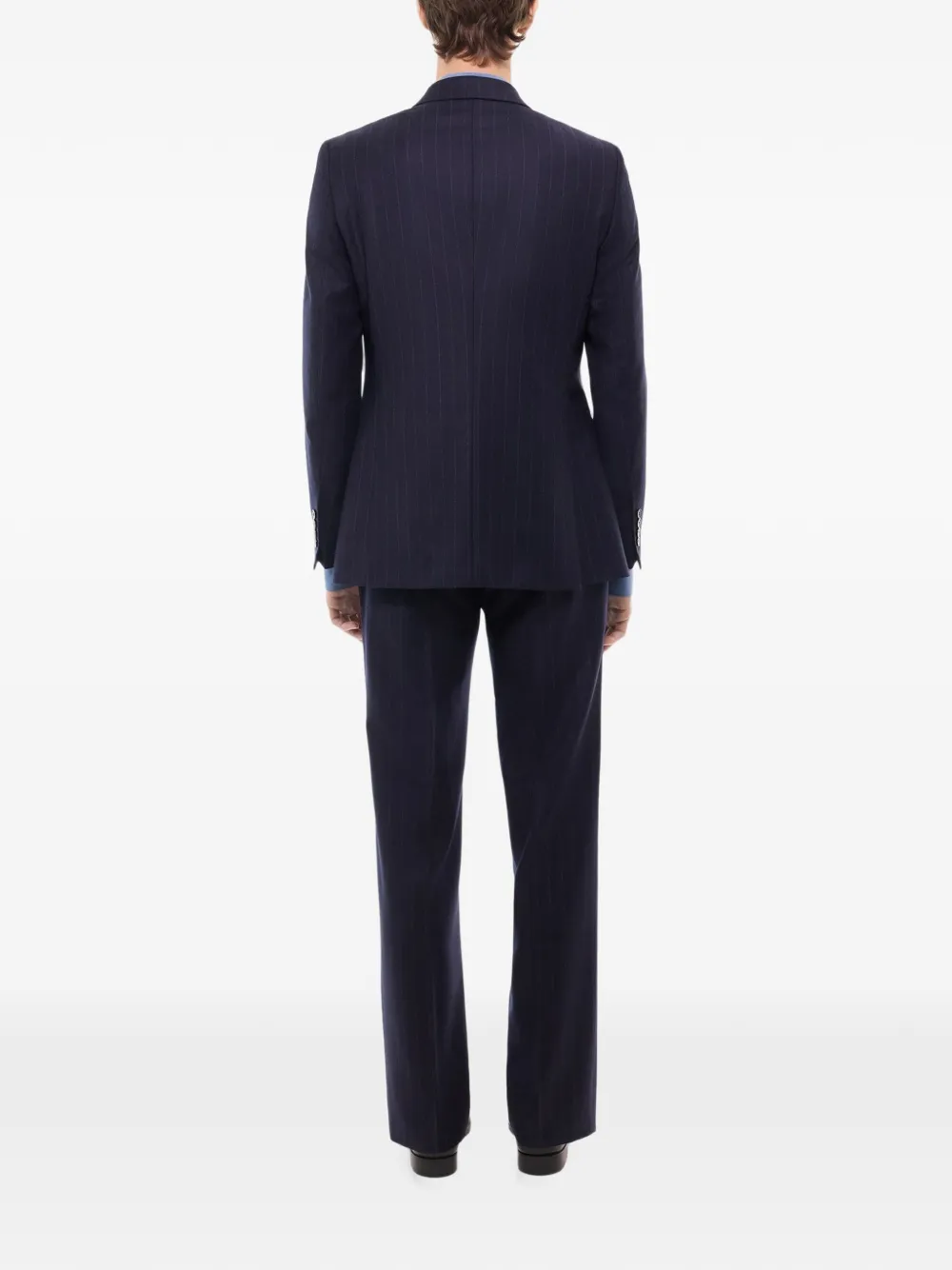 FURSAC Blazer met krijtstreep en dubbele rij knopen Blauw