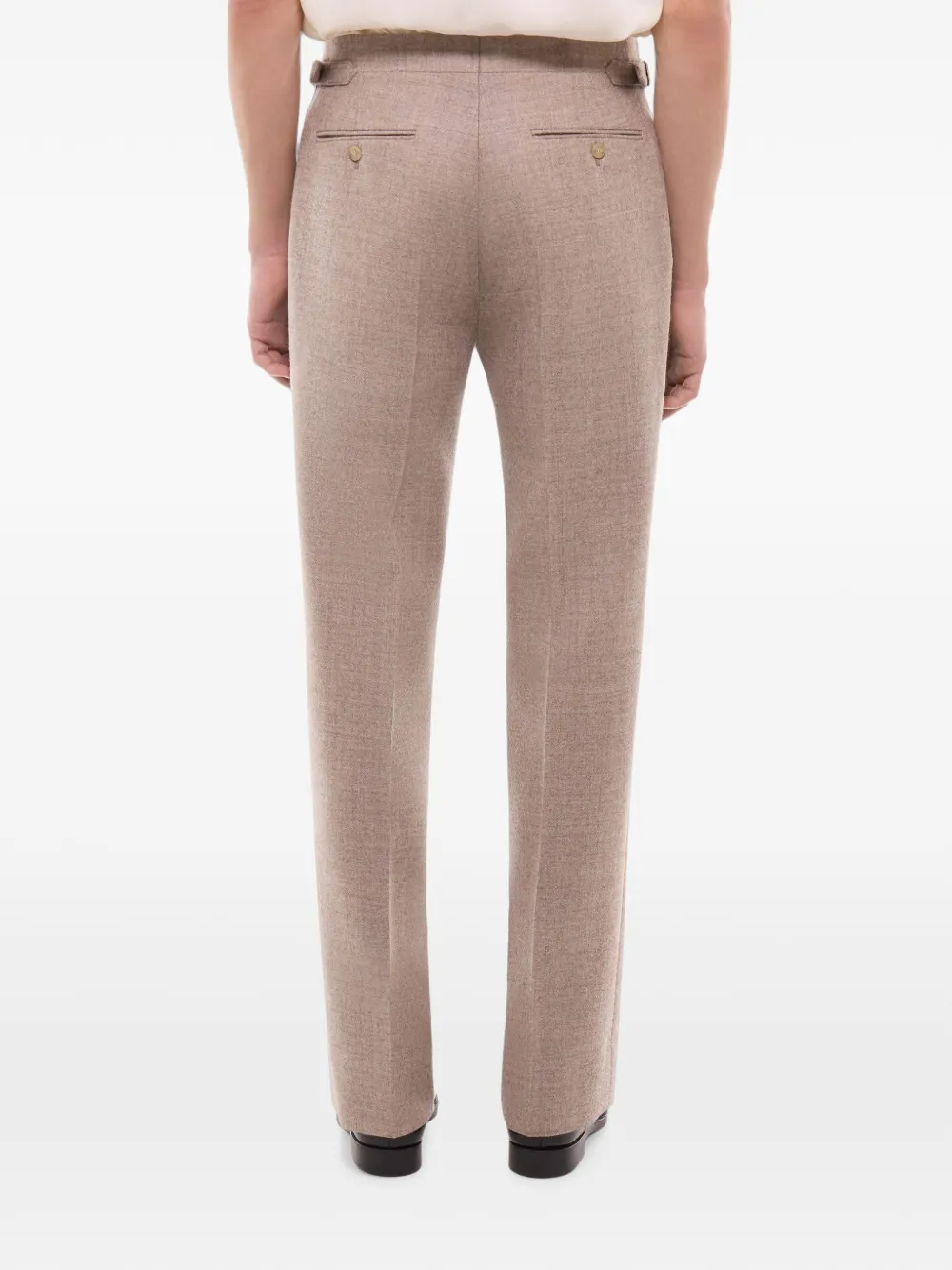 FURSAC Broek met visgraatpatroon Beige
