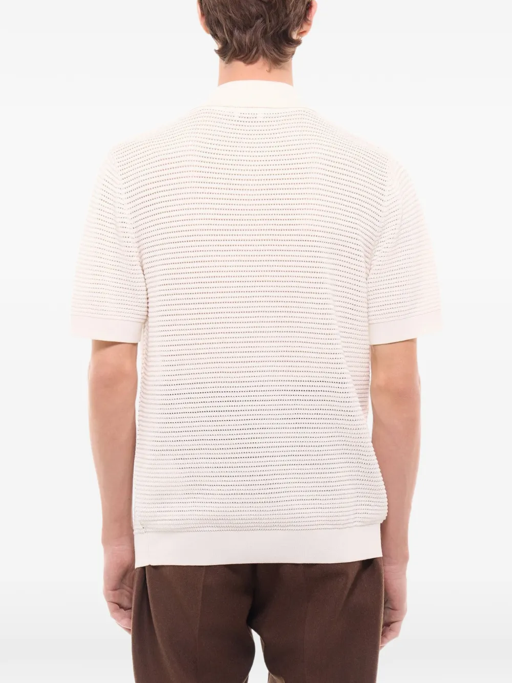 FURSAC Opengebreid poloshirt Beige
