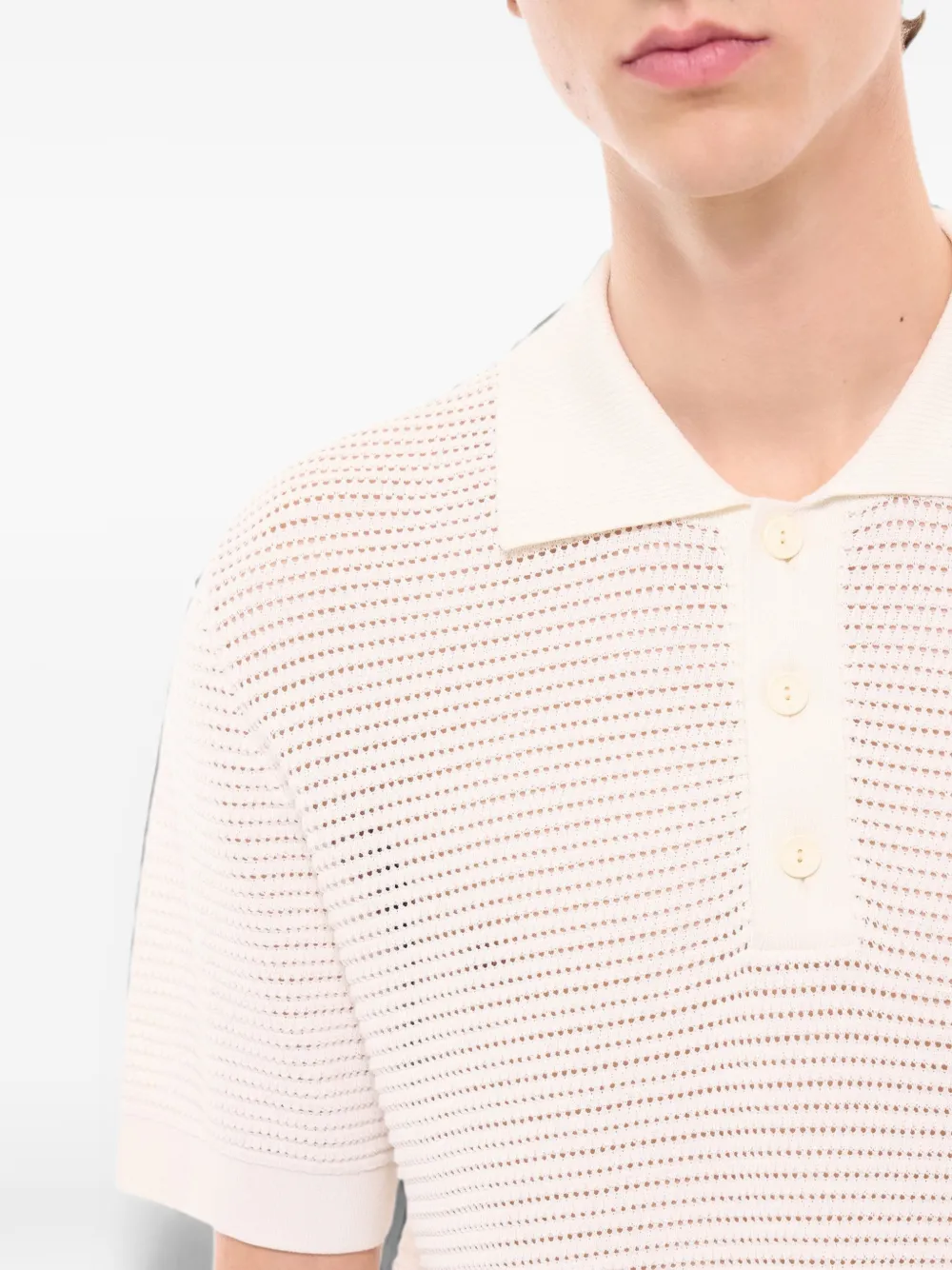 FURSAC Opengebreid poloshirt Beige