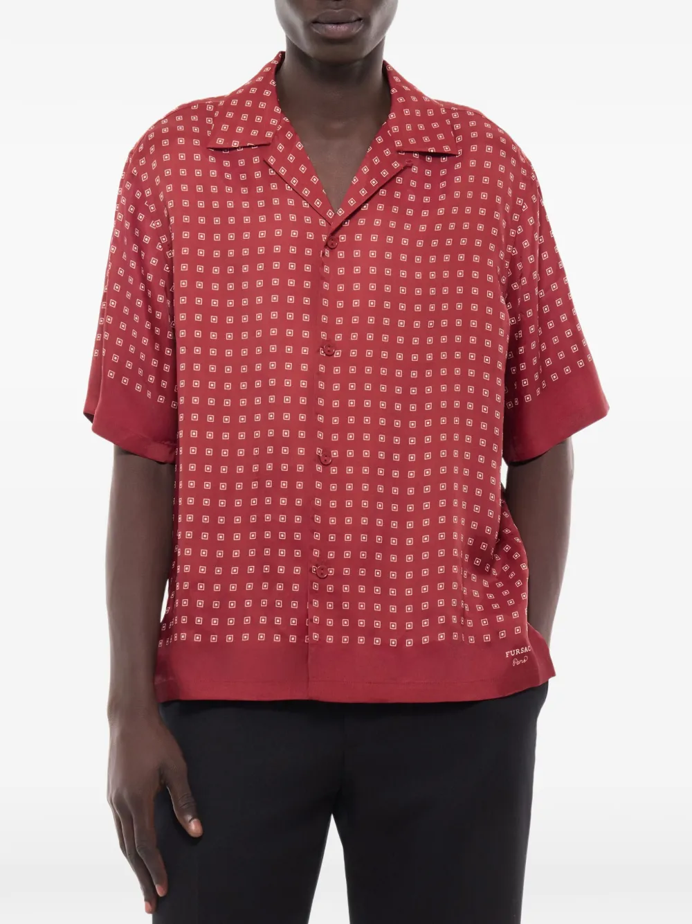 FURSAC Overhemd met geometrische print Rood